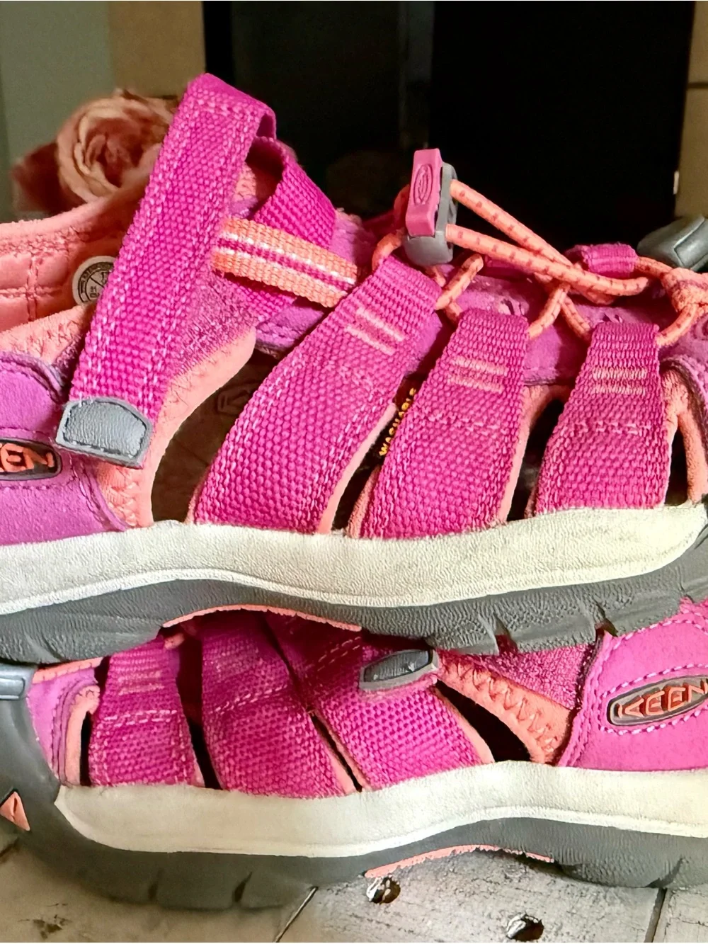 Keen Girls' Pink Strap Closed-Toe Sandals